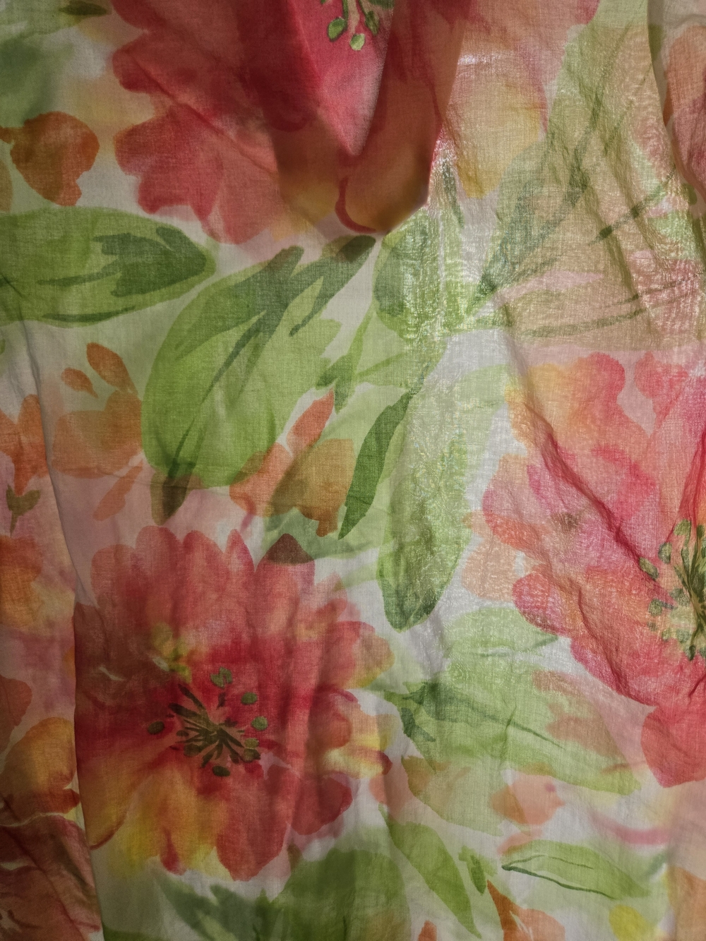 Jones New York Signature Cotton 3/4 Sleeve Watercolor Floral Tunic Large - Picture 3 of 6